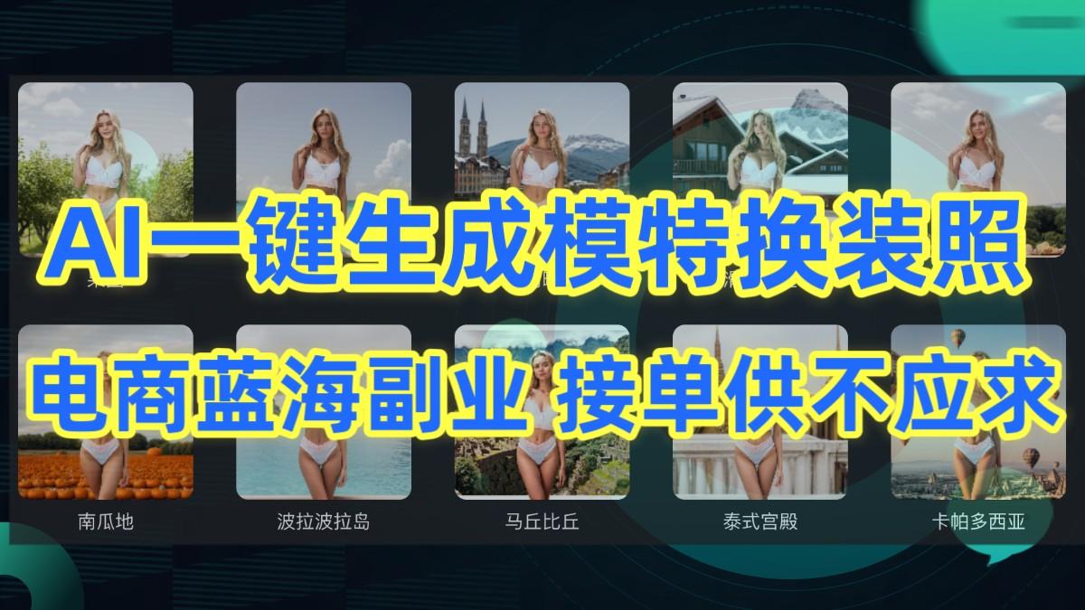 AI制作一键生成模特换装照,电商蓝海副业,接单供不应求-天娱网创