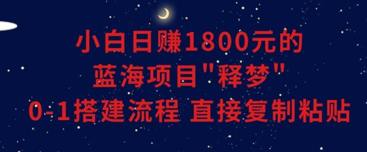 小白能日赚1800元的蓝海项目”释梦”0-1搭建流程可直接复制粘贴长期做【揭秘】-天娱网创