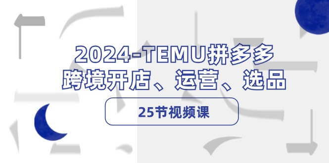 2024-TEMU拼多多·跨境开店、运营、选品(25节视频课-天娱网创