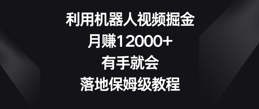 利用机器人视频掘金，月赚12000+，有手就会，落地保姆级教程【揭秘】-天娱网创