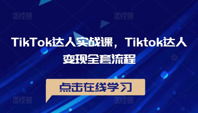 TikTok达人实战课，Tiktok达人变现全套流程-天娱网创