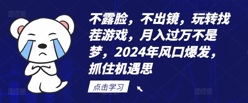 不露脸，不出镜，玩转找茬游戏，月入过万不是梦，2024年风口爆发，抓住机遇【揭秘】-天娱网创