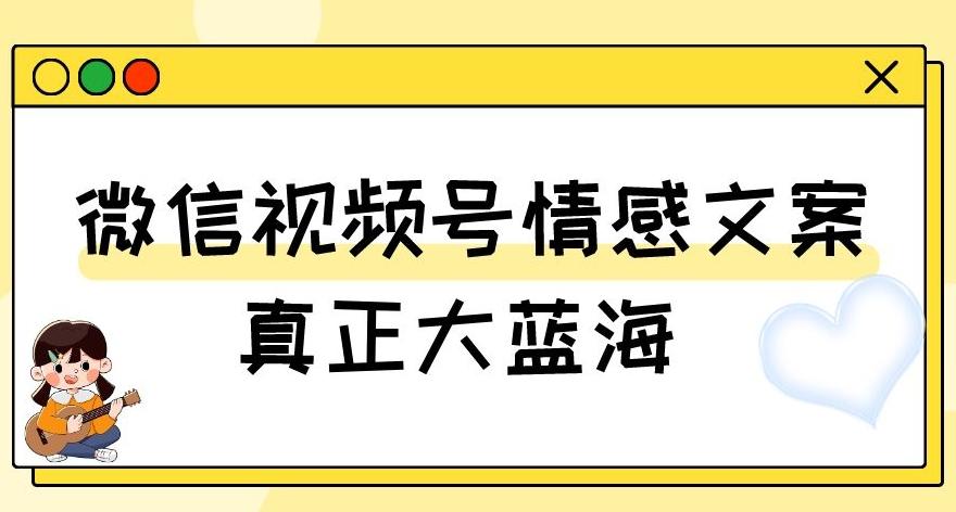 视频号情感文案，真正大蓝海，简单操作，新手小白轻松上手（教程+素材）【揭秘】-天娱网创