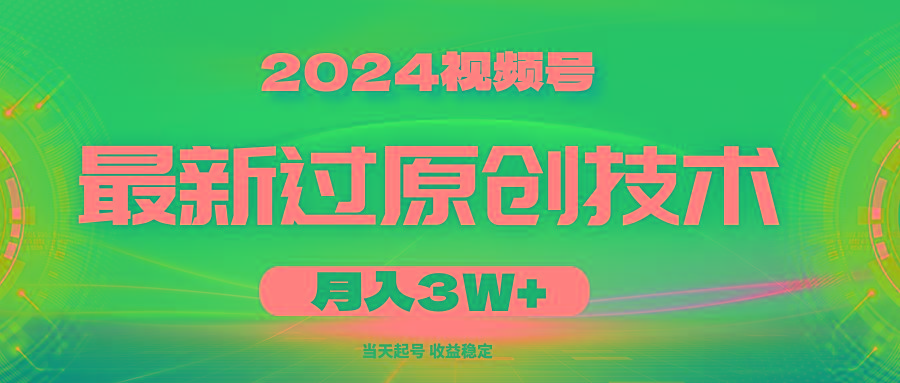 2024视频号最新过原创技术，当天起号，收益稳定，月入3W+-天娱网创