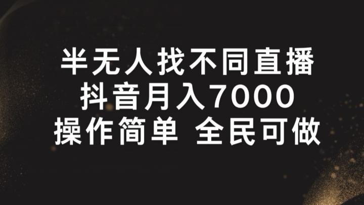 半无人找不同直播，月入7000+，操作简单 全民可做【揭秘】-天娱网创