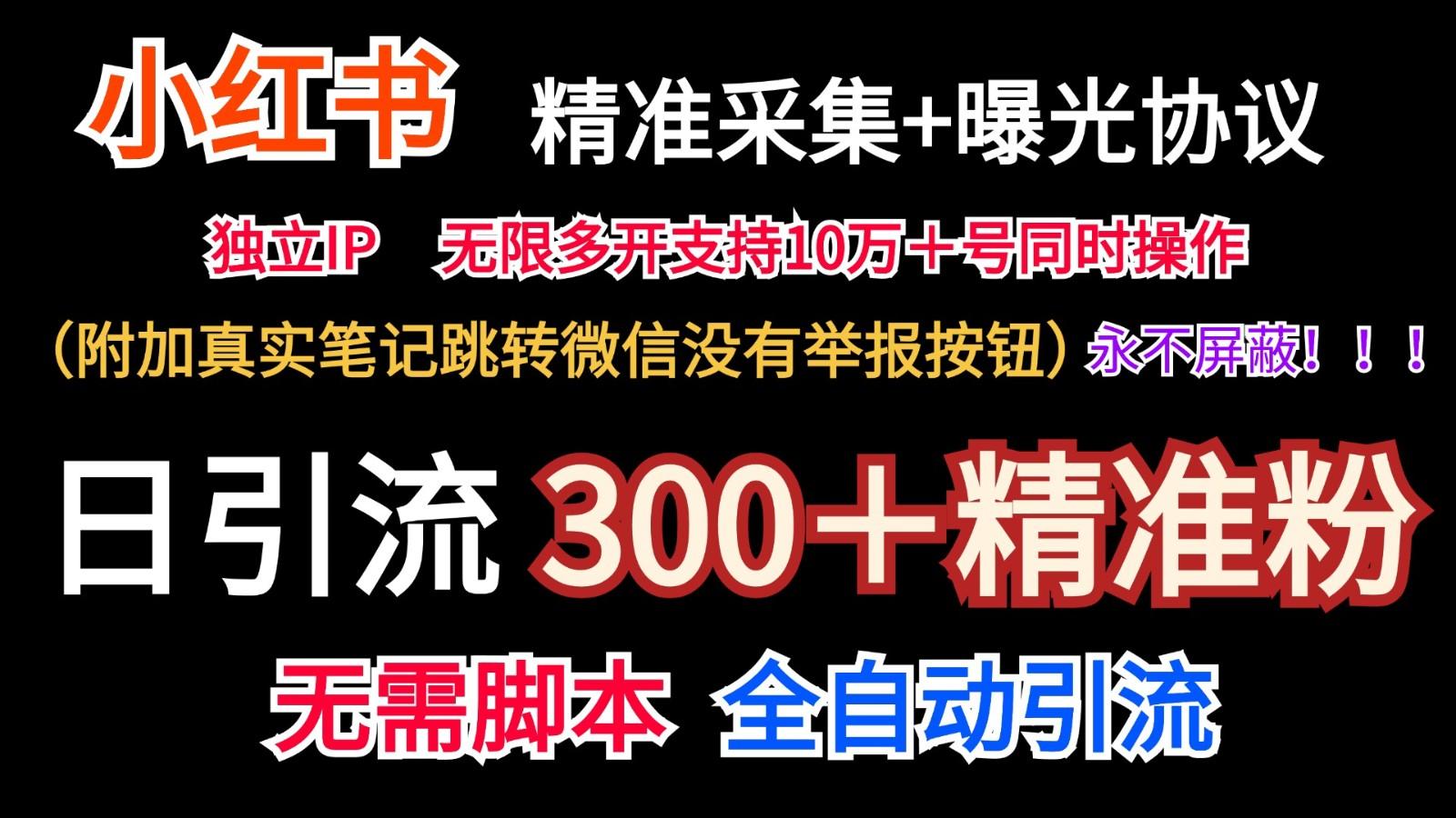 小红薯精准采集＋无限曝光＋真实笔记跳转微信，永不屏蔽(日引300＋精准粉)-天娱网创