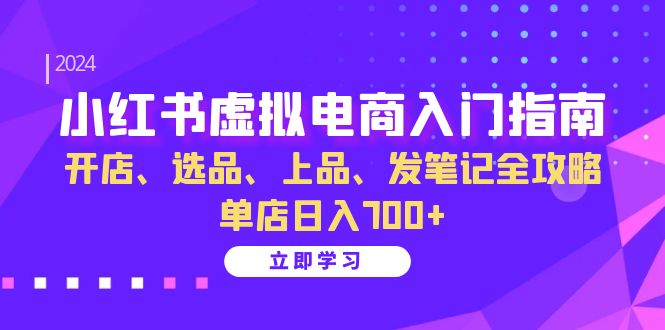 小红书虚拟电商入门指南:开店、选品、上品、发笔记全攻略 单店日入700+(更新)-天娱网创