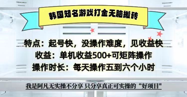 全网首发海外知名游戏打金无脑搬砖单机收益500+ 即做！即赚！当天见收益！-天娱网创
