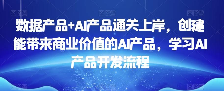 数据产品+AI产品通关上岸，创建能带来商业价值的AI产品，学习AI产品开发流程-天娱网创