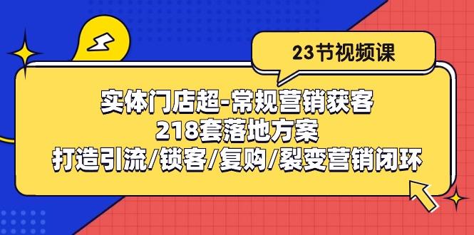 实体门店超-常规营销获客：218套落地方案/打造引流/锁客/复购/裂变营销-天娱网创
