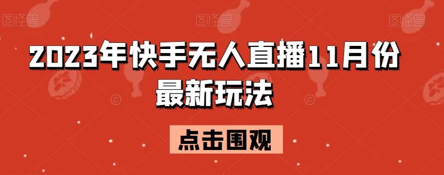 2023年快手无人直播11月份最新玩法-天娱网创